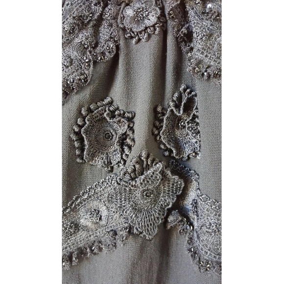 *$5,000 OSCAR DE LA RENTA ADOREABLE EXCLUS. BLACK LACE CROCHET SILK RUNWAY DRESS - Picture 3 of 10